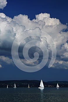 Sailing boats on Lake Balaton, Hungary