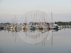 Sailing boats in late afternoon sun