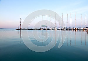 Sailing boats in the marina, lake Balaton