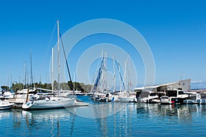 Sailing boats in marina