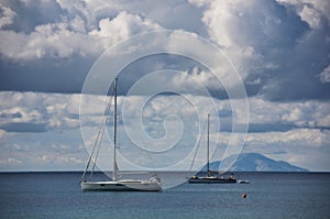 Sailing boats and Montecristo island