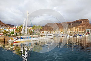 Sailing boats in Puerto de Mogan, Gran Canaria, Canary islands