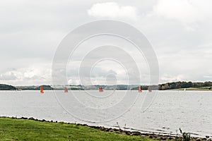 Sailing boats on Rutland water, England