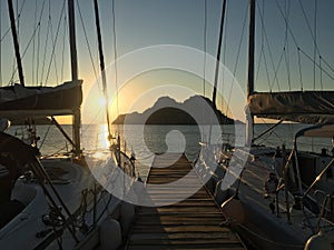 Sailing Boats at Sunrise