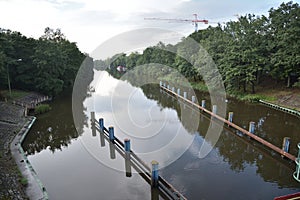 Sailing canal of Odra river, Wroclaw, Poland