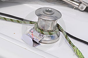 Sailing capstan a device for pulling ropes wrapped