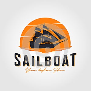 Sailing, cruise, ship, sailing boat logo vector