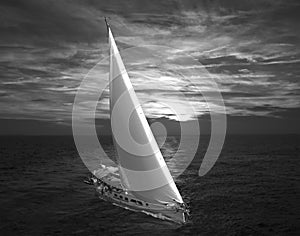 Sailing at dawn photo