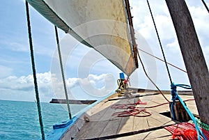 Sailing on a dhow at Mozambique Island