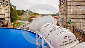 Sailing through the  gateway on northwest river