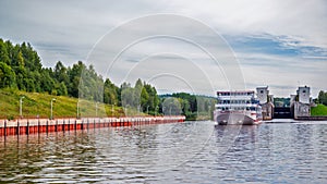 Sailing through the  gateway on northwest river