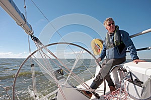 Sailing on the IJsselmeer in the Netherlands photo