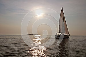 Sailing on the IJsselmeer in the Netherlands