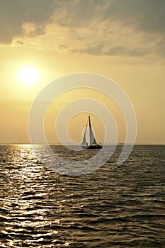 Sailing on the IJsselmeer in the Netherlands