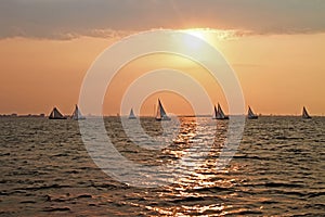 Sailing on the IJsselmeer in the Netherlands photo