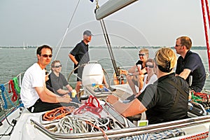 Sailing on the IJsselmeer in the Netherlands