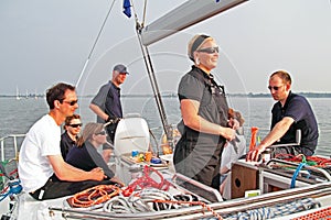 Sailing on the IJsselmeer in the Netherlands