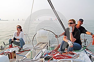 Sailing on the IJsselmeer in the Netherlands