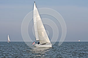 Sailing on the IJsselmeer in the Netherlands