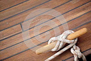 Sailing knot on a wooden floor