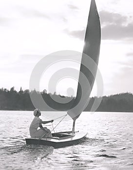 Sailing on a lake