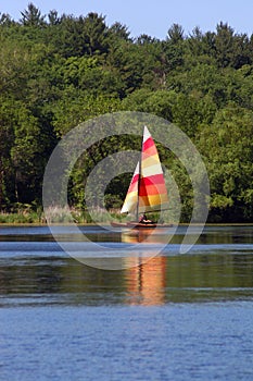 Sailing on a lake