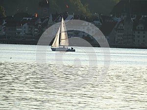 sailing in the lake of Luzerna