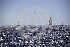 Sailing on Lake Michigan in the Summer