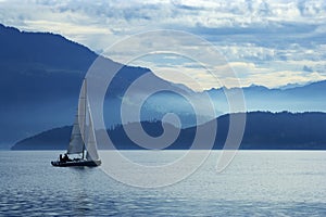 Sailing on lake Zug