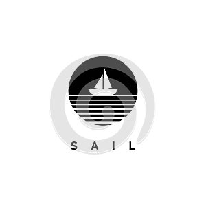 Sailing logo design illustration vector template