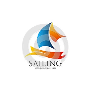 Sailing Logo Vector Art. Logo Template