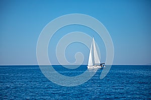 Sailing luxury yacht in the sea at sunny day, Croatia