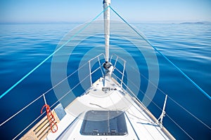 Sailing luxury yacht in the sea at sunny day, Croatia