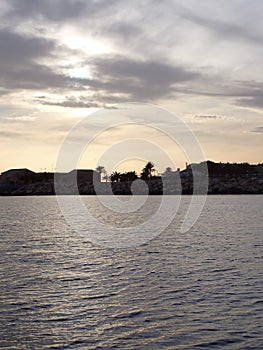 Sailing at the Mediterranean sunset photo