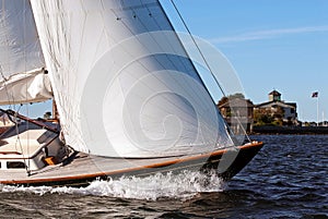 Sailing in Newport Harbor, Rhode Island