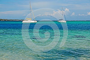 Sailing off Moorea Tahiti, French Polynesia