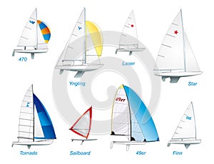 Sailing. Olympic sailboat classes