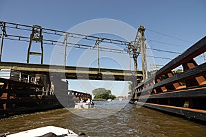 Railway bridge over Van Harinxmakanaal in Leeuwarden in Friesland photo