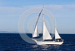 Sailing in the Pacific off the coast of California