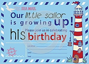 Sailing Party Birthday Invitation No1