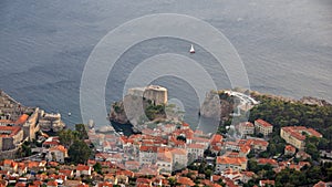 Sailing past Dubrovnik in Croatia