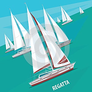 Sailing regatta with lots of boats
