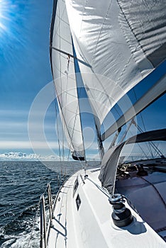 Sailing on a sailing yacht