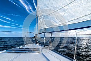 Sailing on a sailing yacht