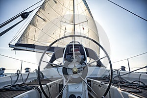 Sailing on a sailing yacht