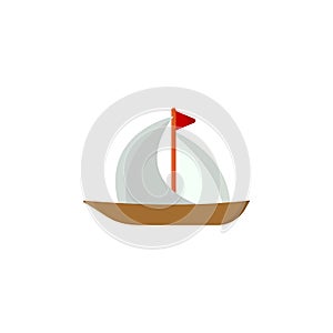 sailing ship colored icon. Element of summer pleasure icon for mobile concept and web apps. Cartoon style sailing ship colored