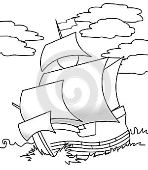 Sailing ship coloring page