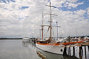 Sailing ship in Denarau Harbour, Fiji.