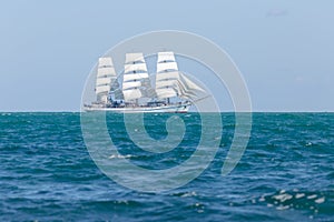 Sailing ship floating in Black sea