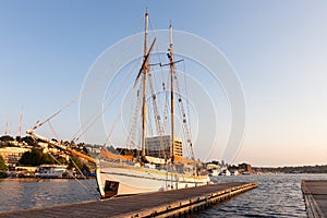 Sailing ship at Lake Union in Seattle